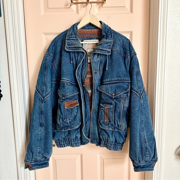 Men’s vintage denim bomber jacket - Picture 1 of 4